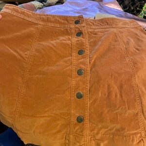 Madewell Button-Front A-Line Skirt in Rust